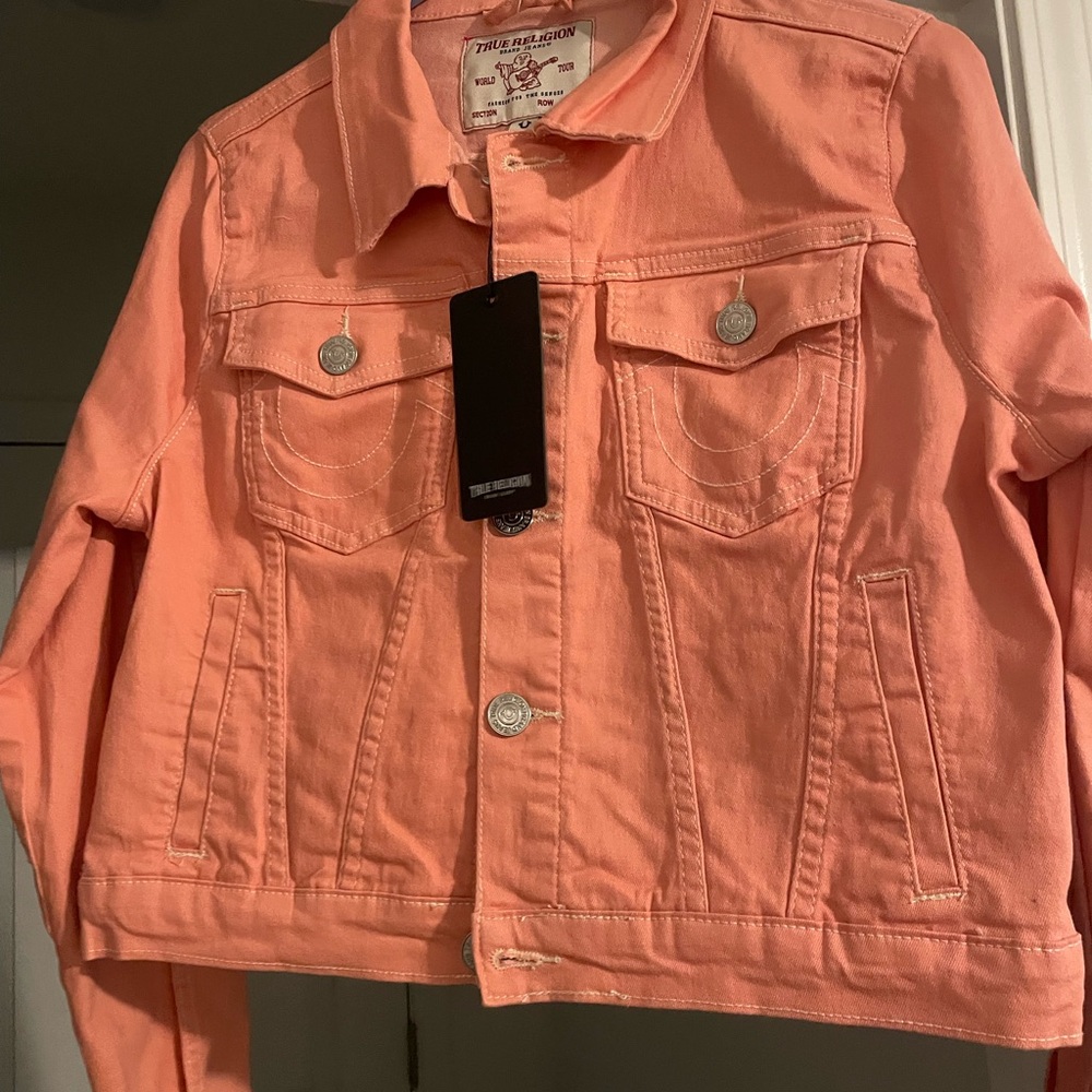 True Religion Women's Peach Jean Jacket